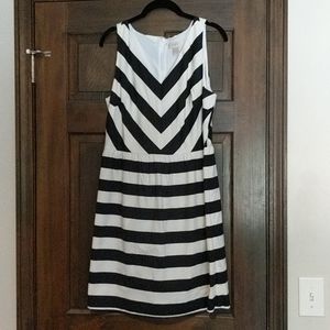 Black and off white striped LOFT dress